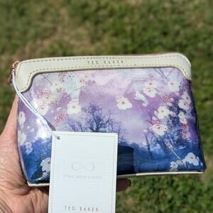 New TED BAKER Owl Print Makeup Travel  Bag Misty Mountains